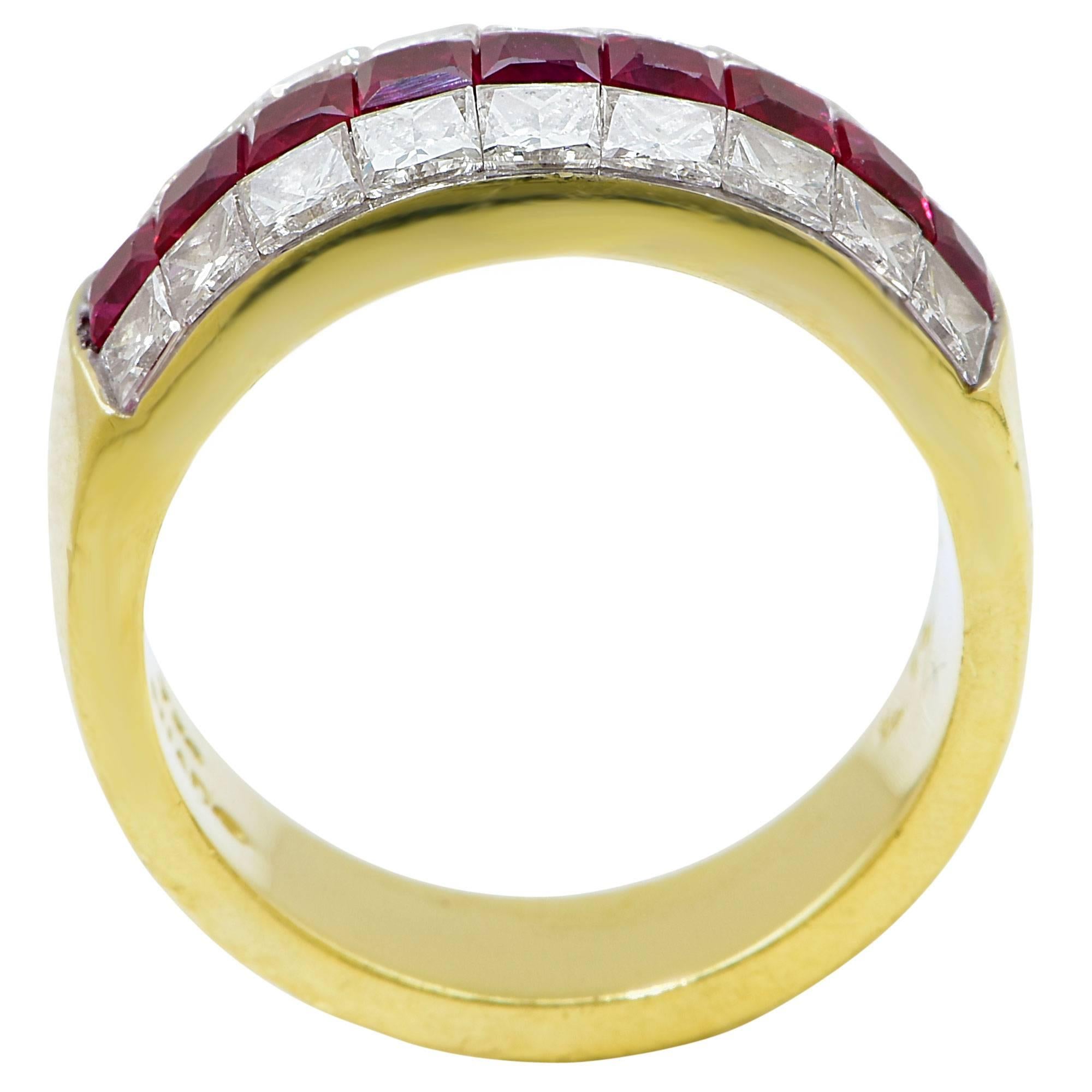 Women's or Men's Burma Ruby and Diamond Ring