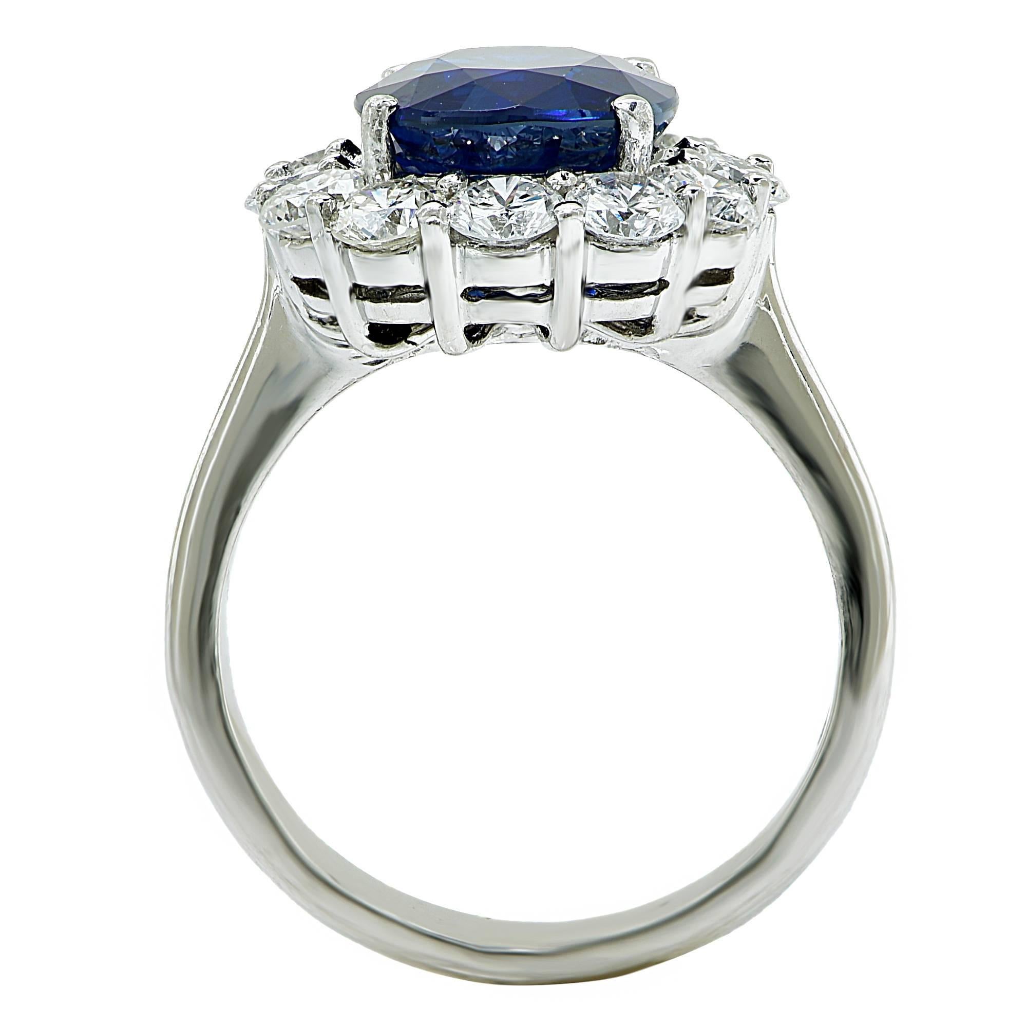 Elegant AGL Graded Sapphire and Diamond Engagement Ring 1