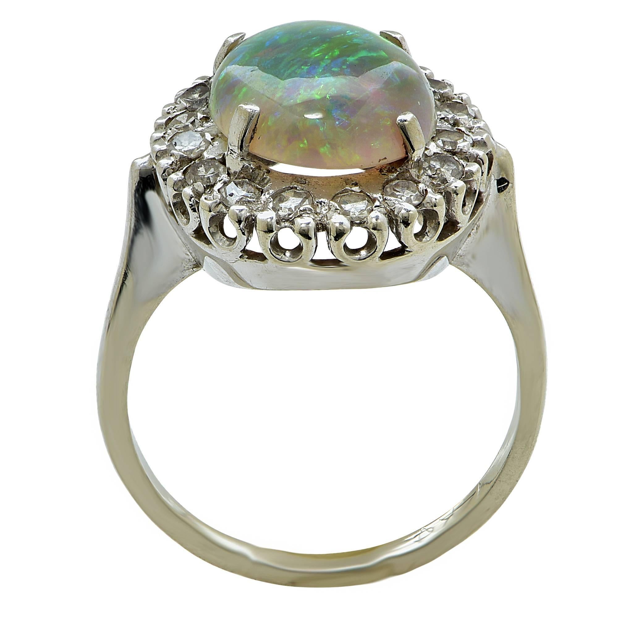 Women's Opal and Diamond Ring
