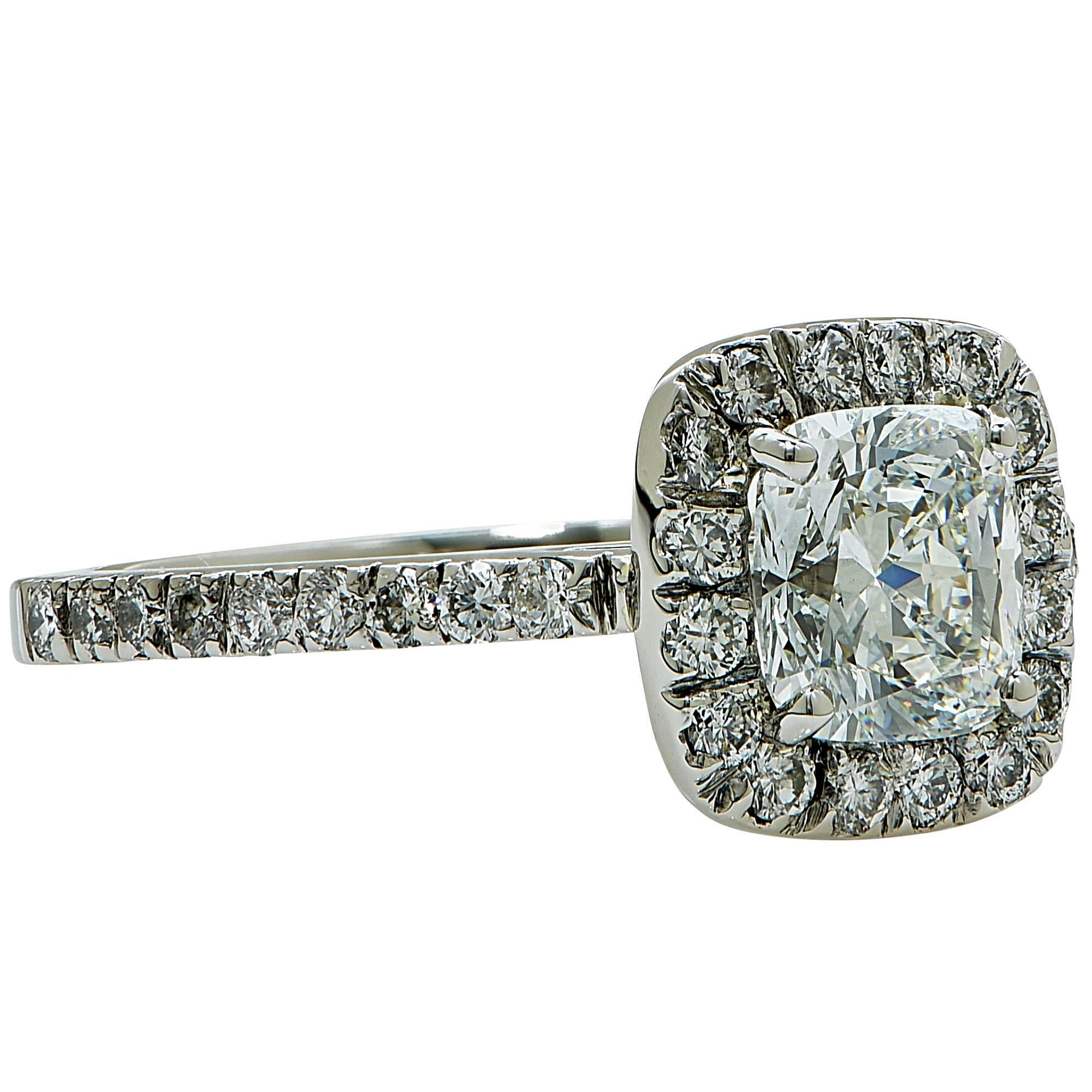 1.29 Carat F/VS2 GIA Diamond Engagement Ring In New Condition In Miami, FL