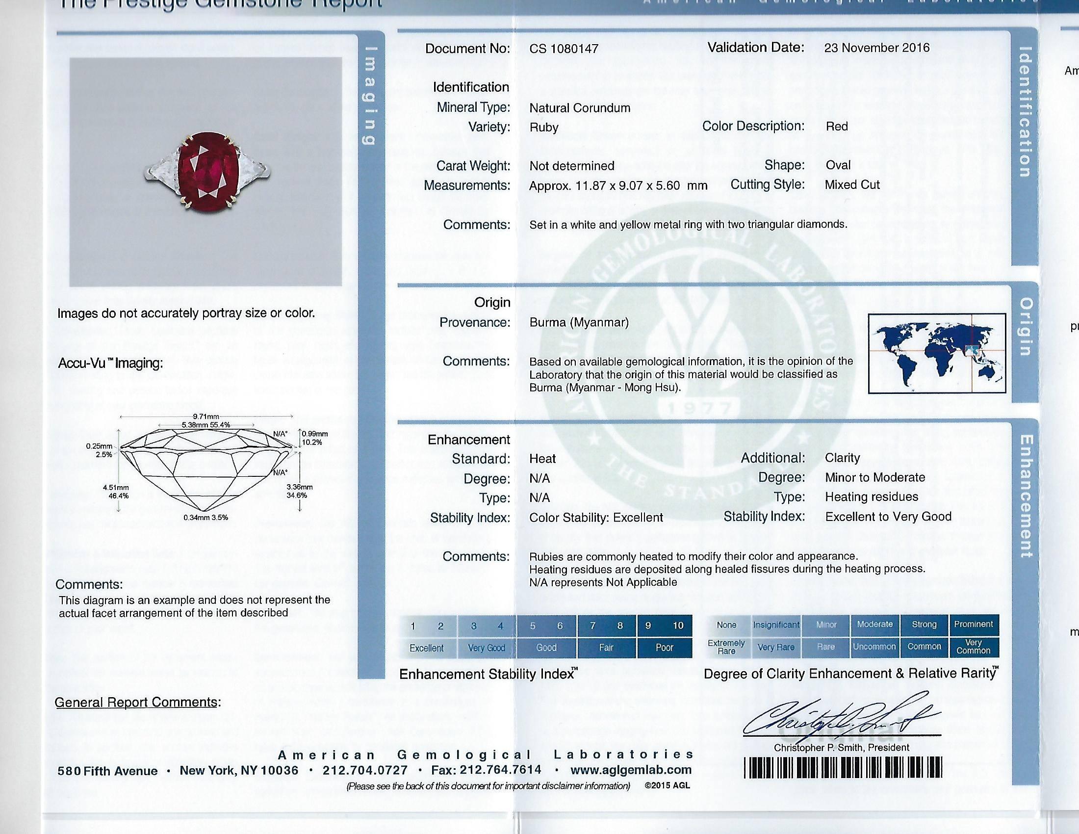 5.15 Carat Burma Ruby Diamond Gold Platinum Ring 2