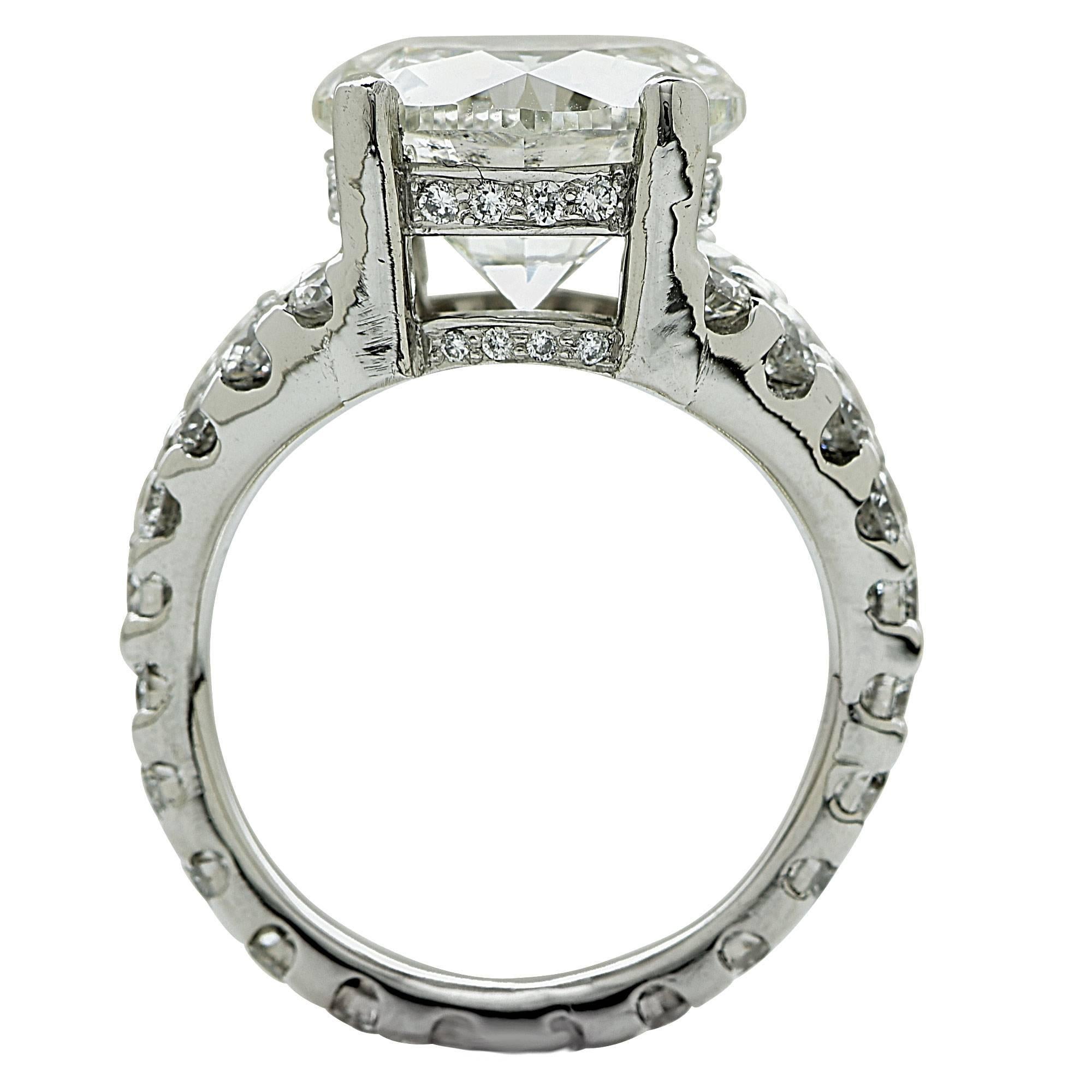 Modern Elegant 10 Carat Diamond Platinum Engagement Ring