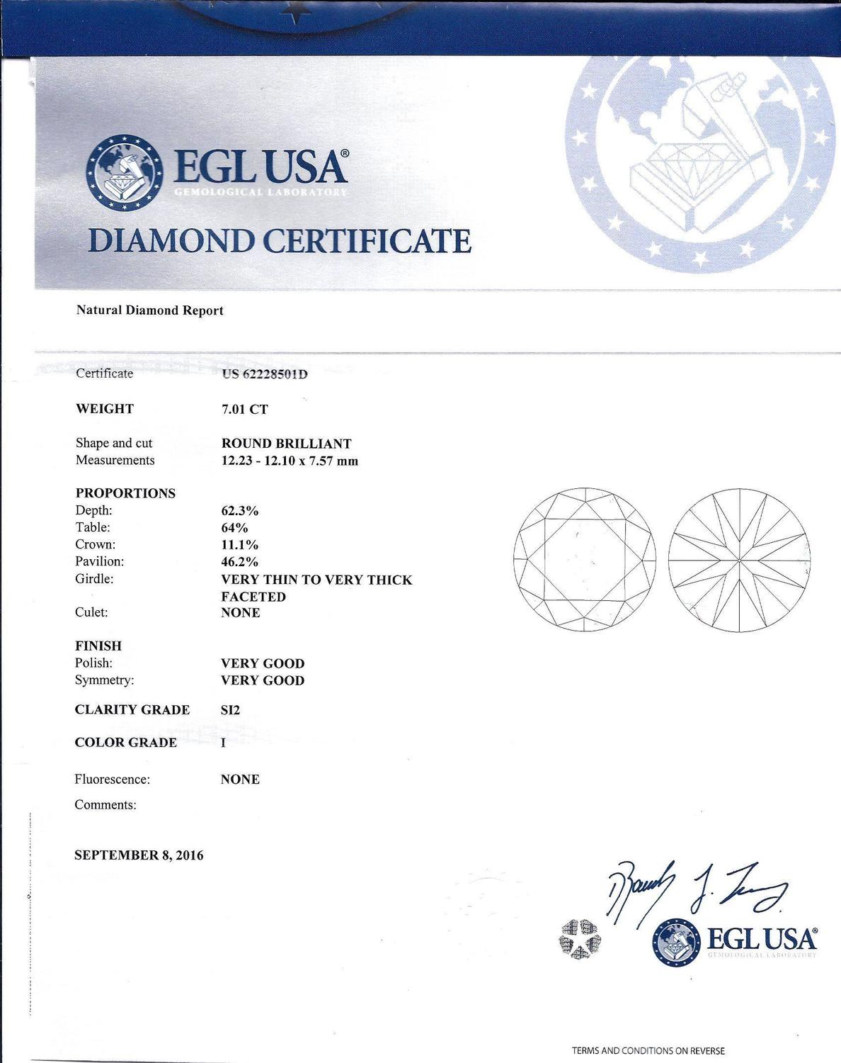 Elegant 10 Carat Diamond Platinum Engagement Ring For Sale at 1stdibs