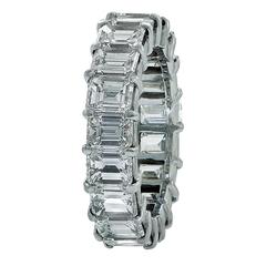 7 Carat Emerald Cut Diamond Eternity Band Ring