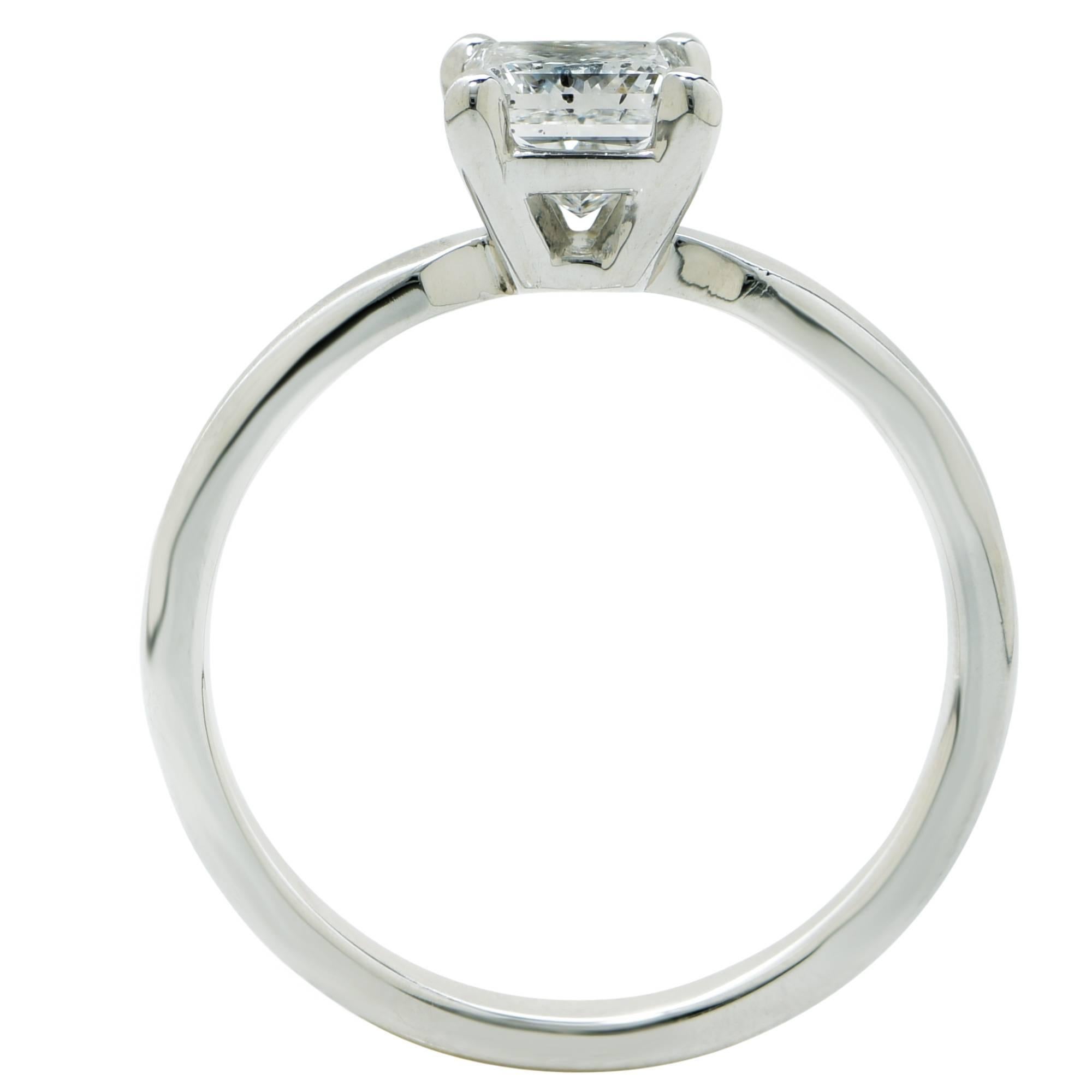 1 Carat GIA F/SI2 Princess Cut Solitaire Engagement Ring In Excellent Condition In Miami, FL