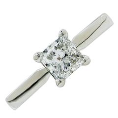 1 Carat GIA F/SI2 Princess Cut Solitaire Engagement Ring 4
