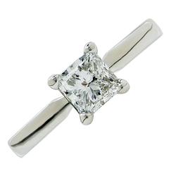 1 Carat GIA F/SI2 Princess Cut Solitaire Engagement Ring