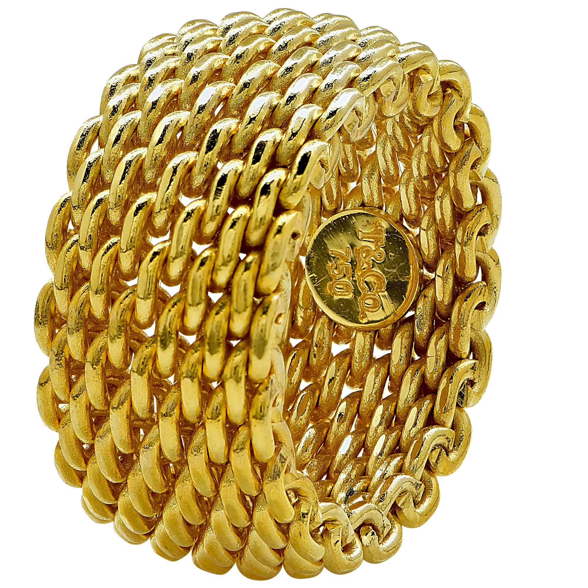 tiffany gold mesh ring