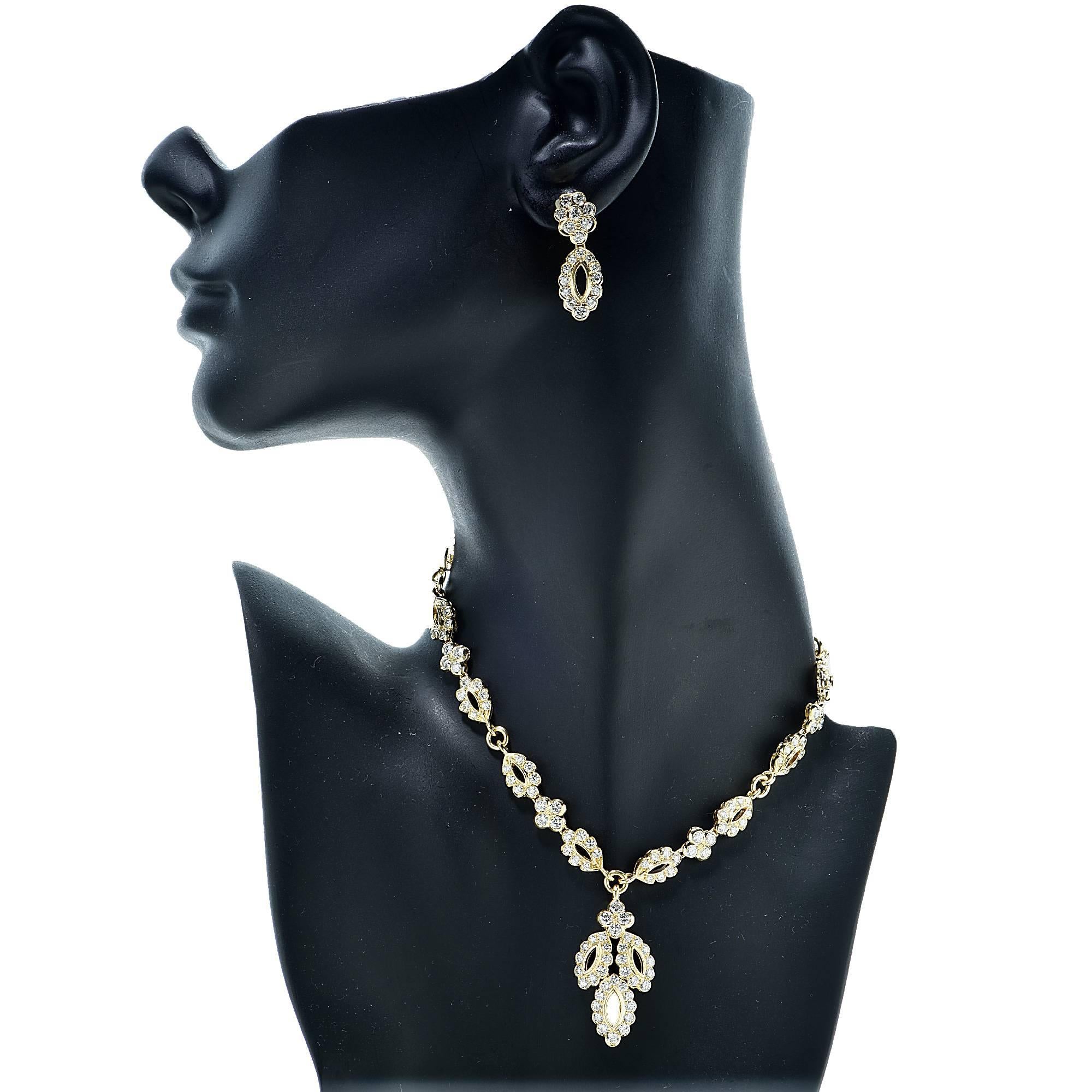 Women's Mouawad 24 Carat Diamond Gold Necklace, Bracelet, Ring and Earrings Set