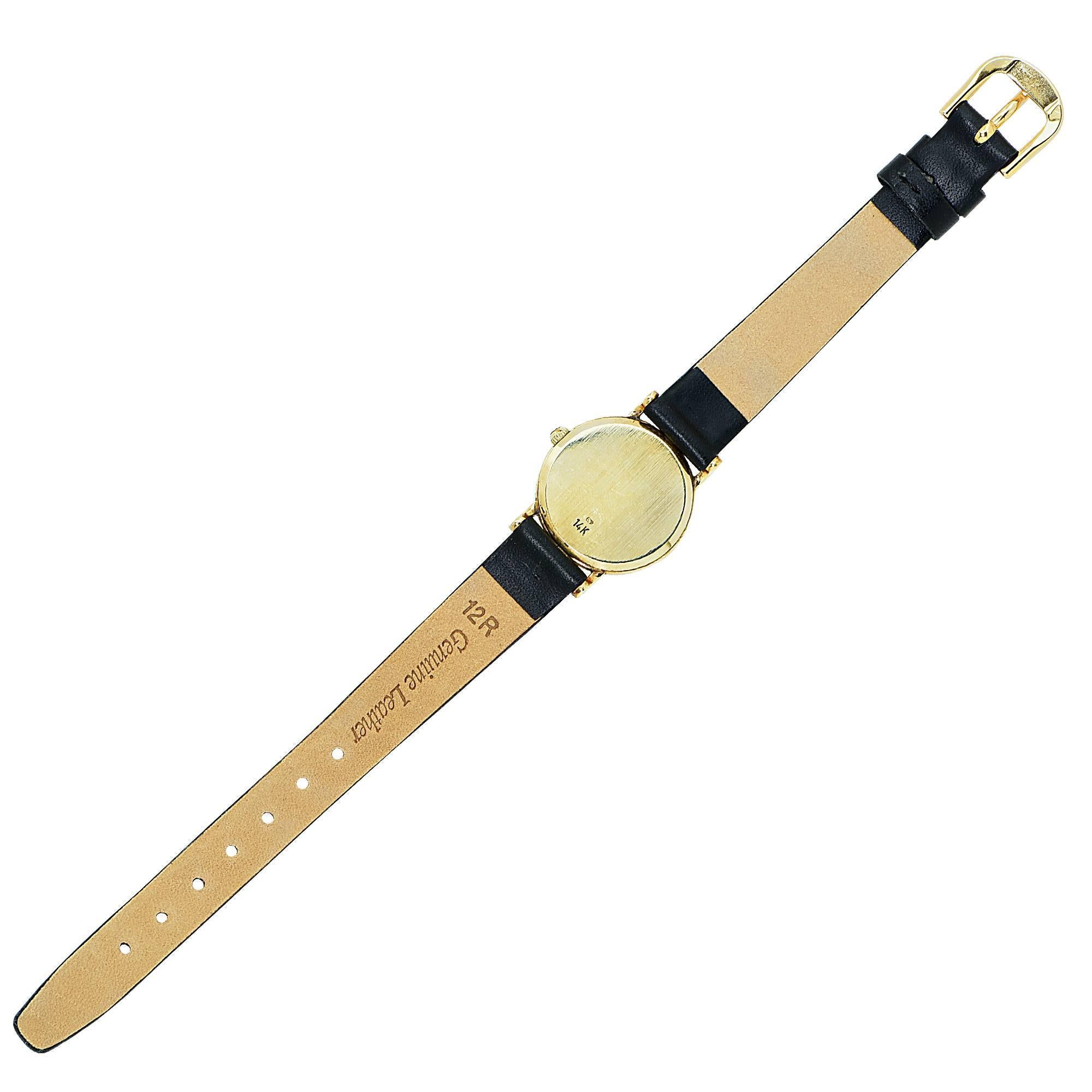 Women's Tiffany & Co. yellow gold Leather Strap Wristwatch