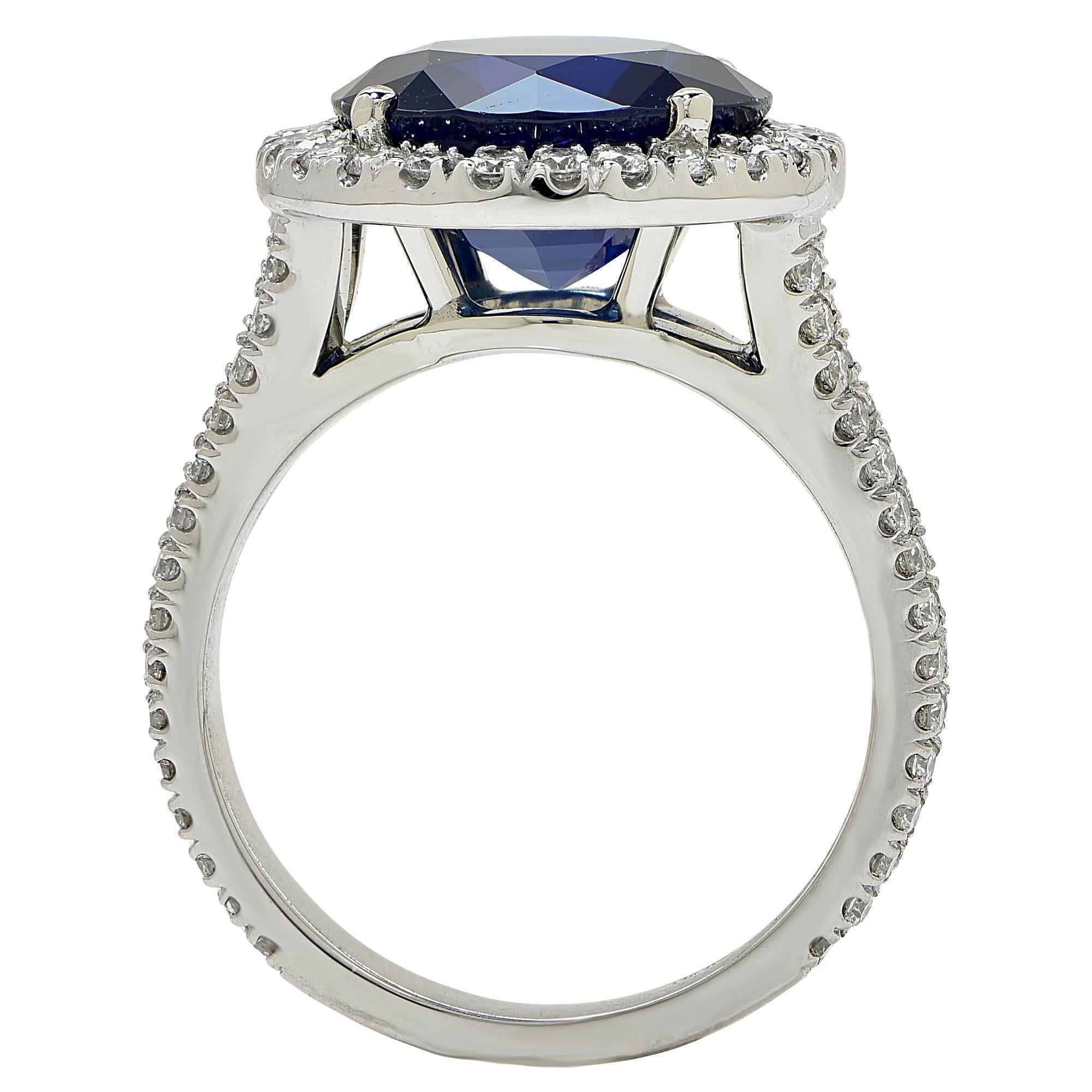 Women's Sapphire  Diamond Platinum Ring