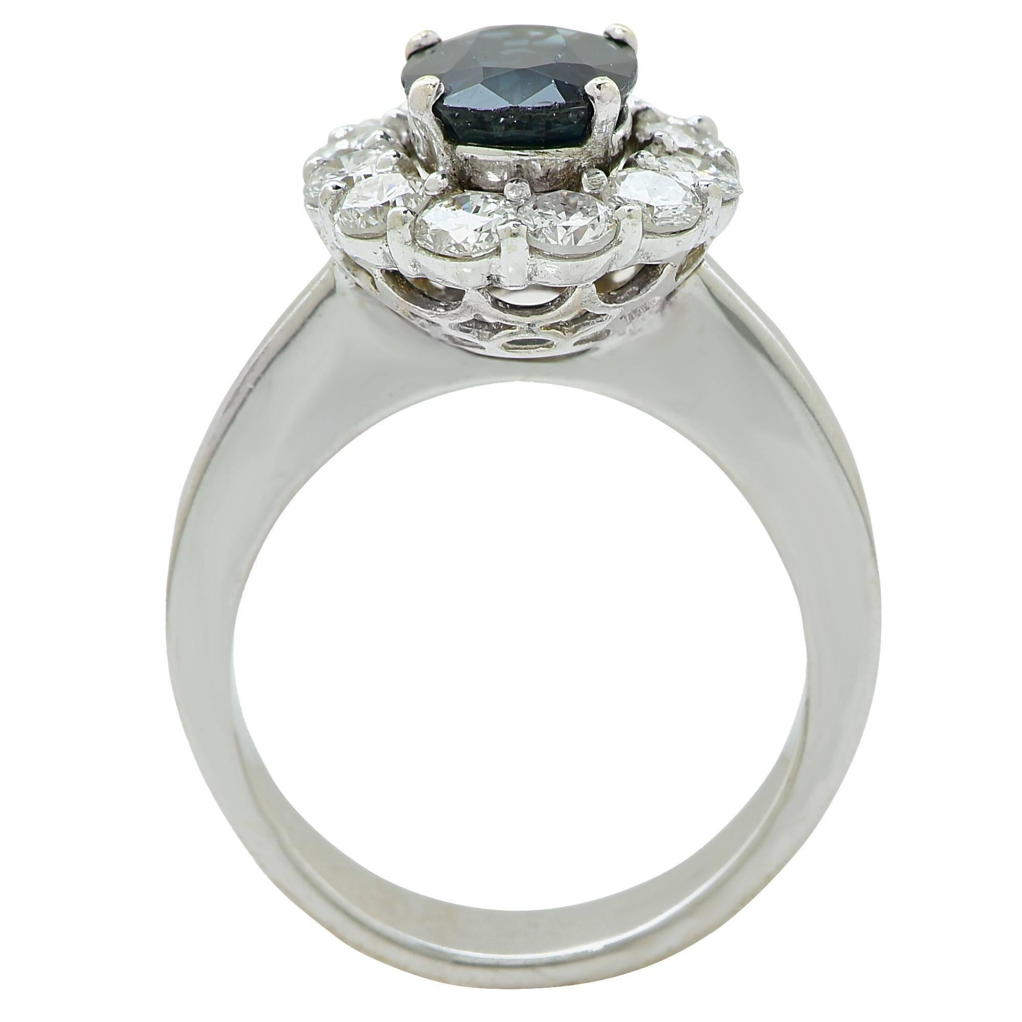 Women's 2.70 Carat Sapphire and Diamond Ring