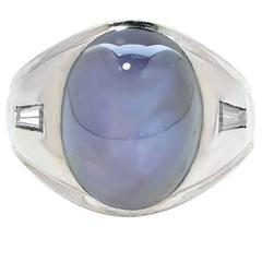 15 Carat Star Sapphire and Diamond Ring
