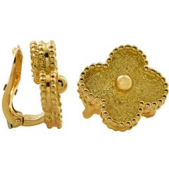 Van Cleef & Arpels Yellow Gold Alhambra Earrings