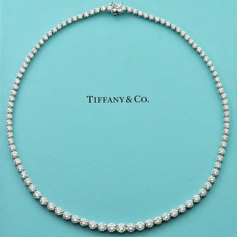 Tiffany Victoria® diamond vine necklace in platinum, 16