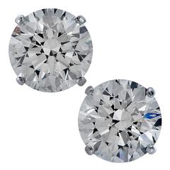 4.02 Carat Diamond Stud Solitaire Earring 6