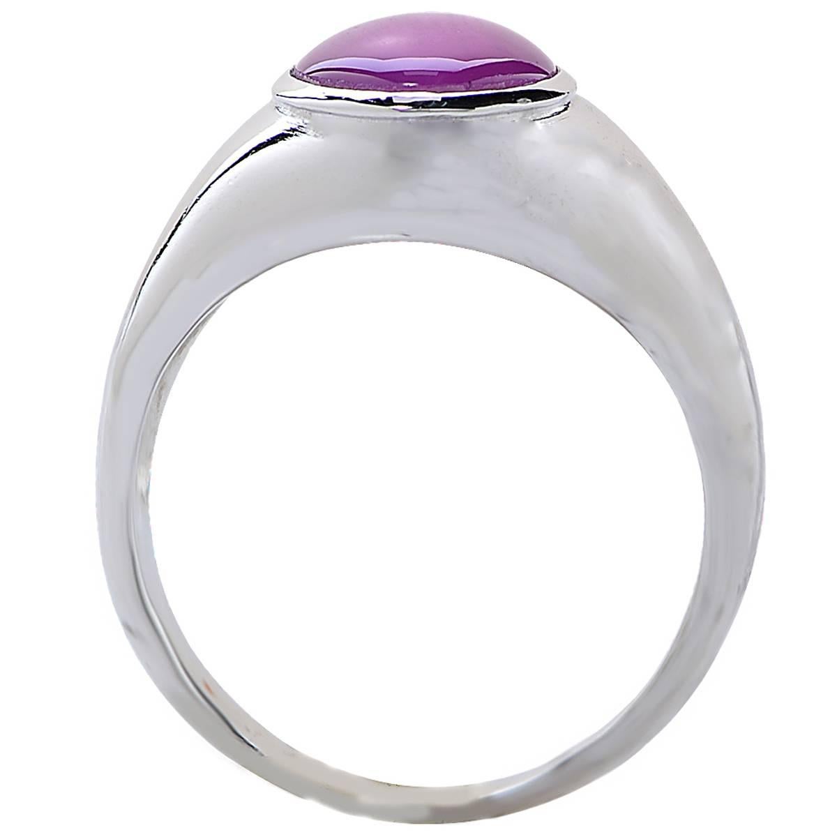 Women's or Men's AGL Graded 7.34 Carat Star Ruby Platinum Ring For Sale