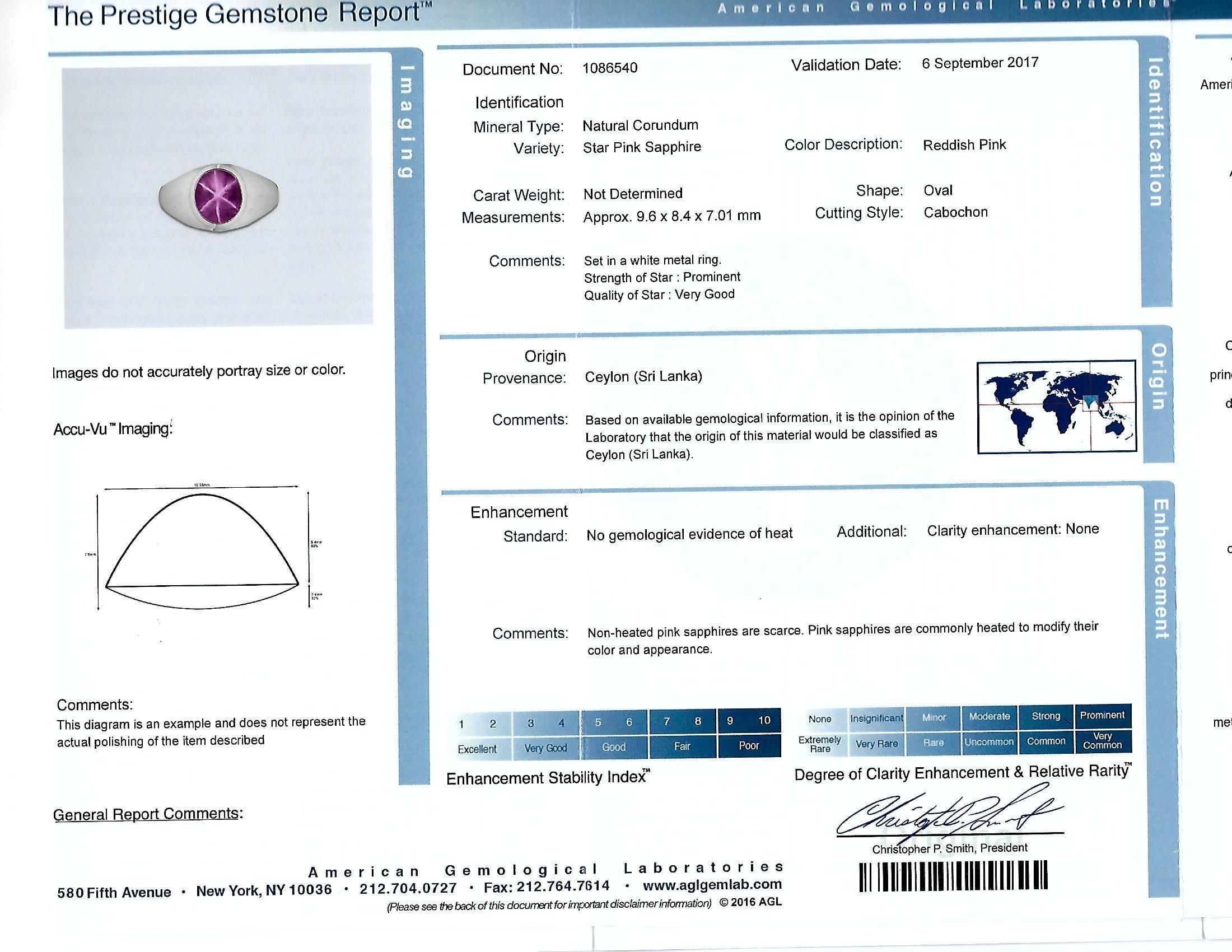 AGL Graded 7.34 Carat Star Ruby Platinum Ring For Sale 2