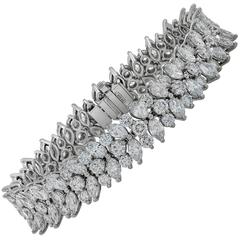 Magnificent Tiffany & Co. 20 Carat Diamond Platinum Bracelet 7