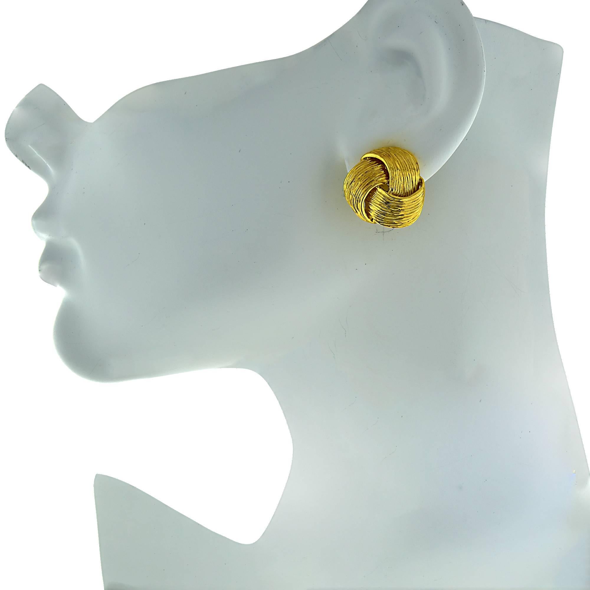 Modern Yellow Gold Swirl Earrings