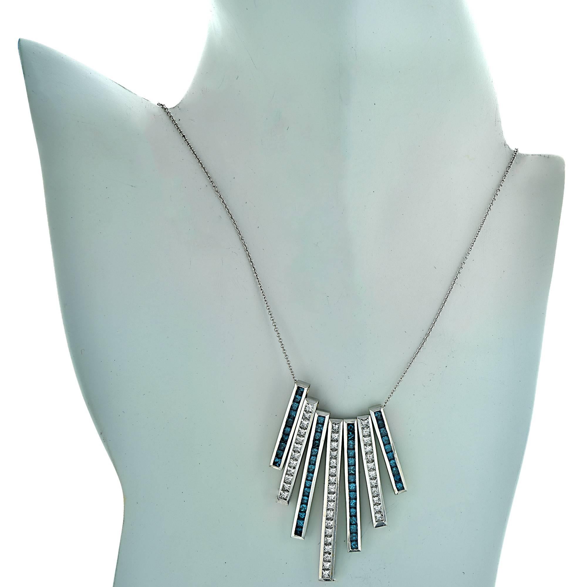 7.70 Carat Diamond Drop Necklace In Excellent Condition In Miami, FL