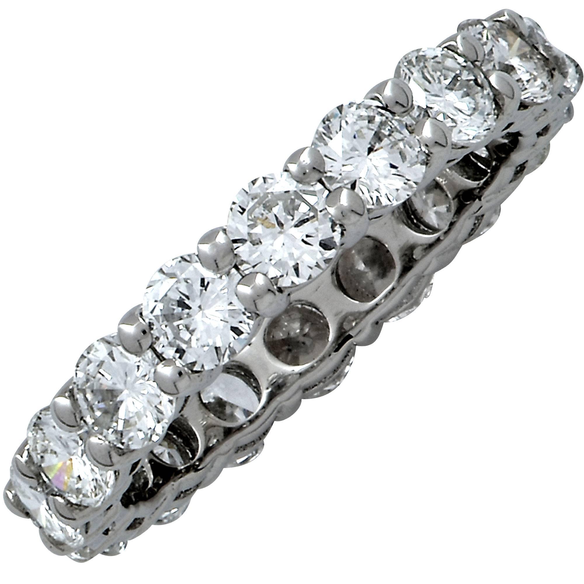 3.16 Carat Diamond Platinum Eternity Band Ring