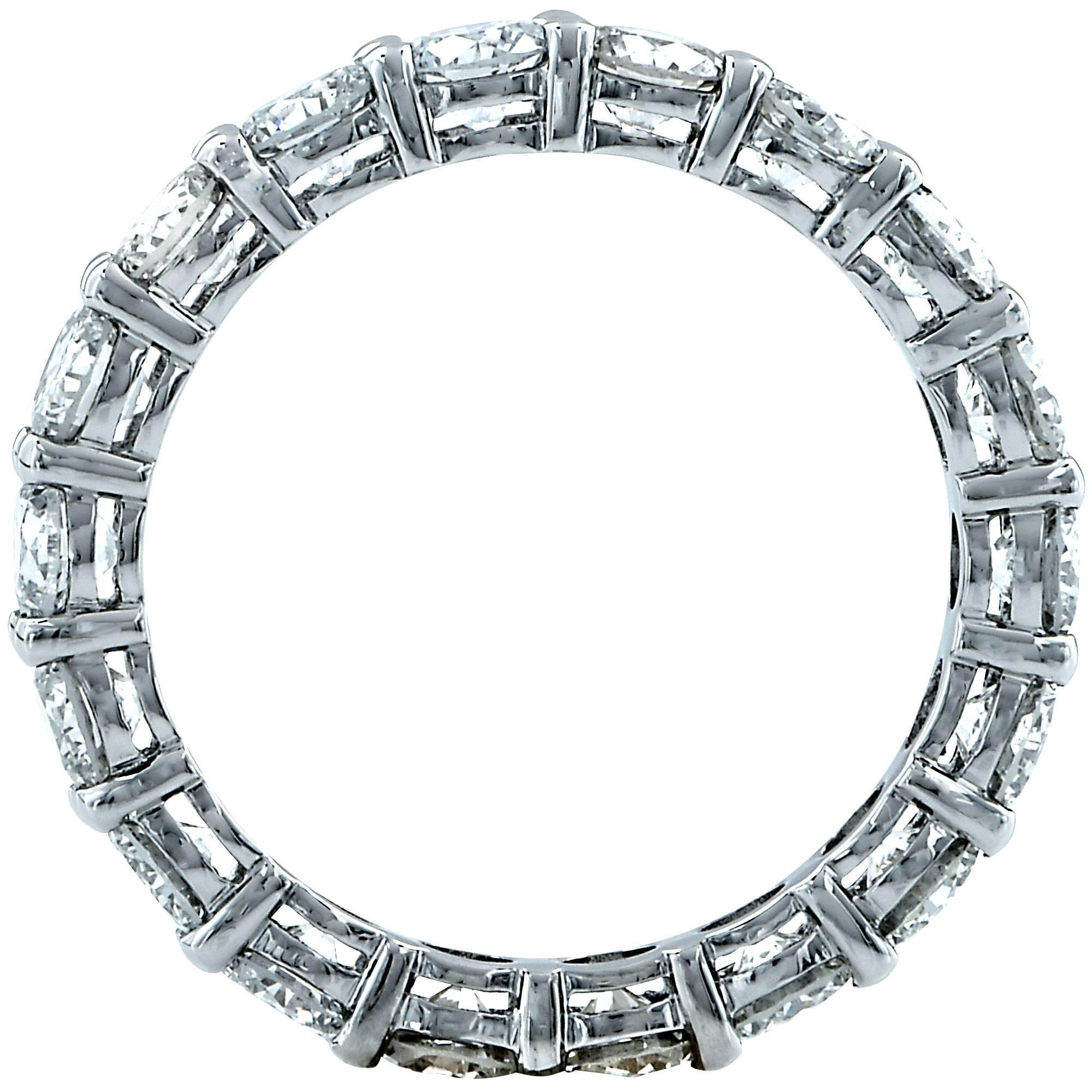 Modern 3.16 Carat Diamond Platinum Eternity Band Ring