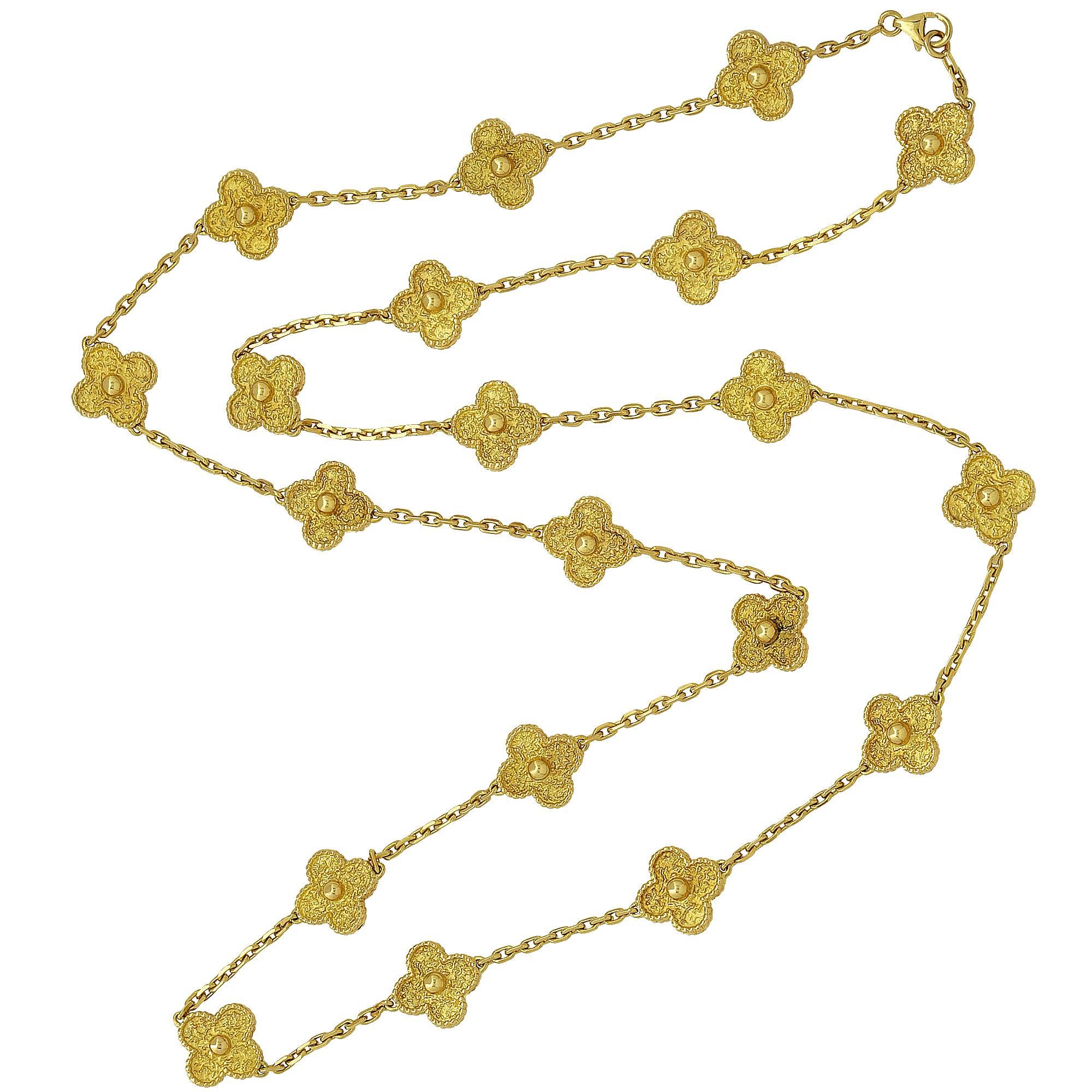 Van Cleef & Arpels Vintage Alhambra 20 Motif Necklace