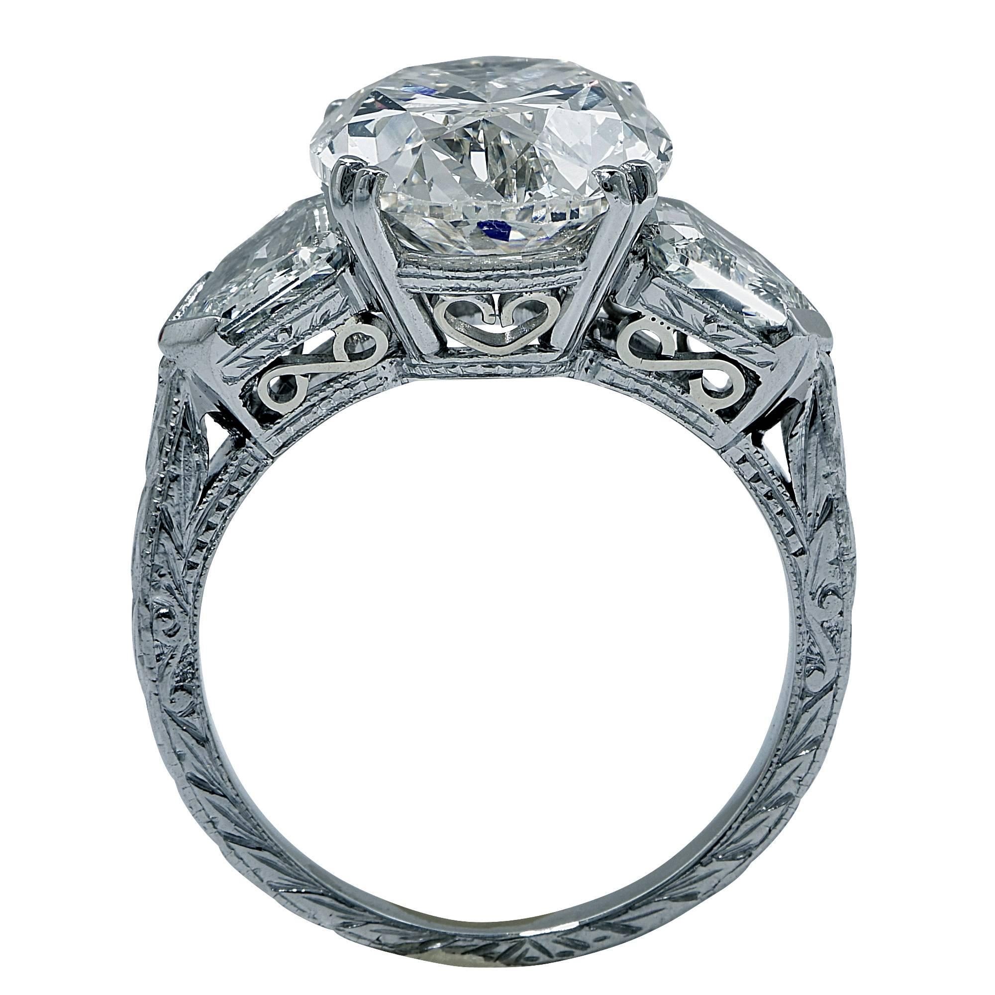 Oval Cut 7.52 Carat Diamond Platinum Engagement Ring