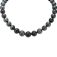 South Sea Black Pearl Necklace with White Gold Clasp