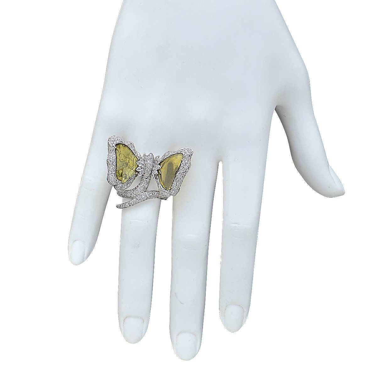 Women's Diamond Slice Gold Butterfly Ring