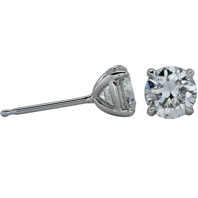 1 Carat Diamond Solitaire Stud Earrings For Sale at 1stDibs solitaire