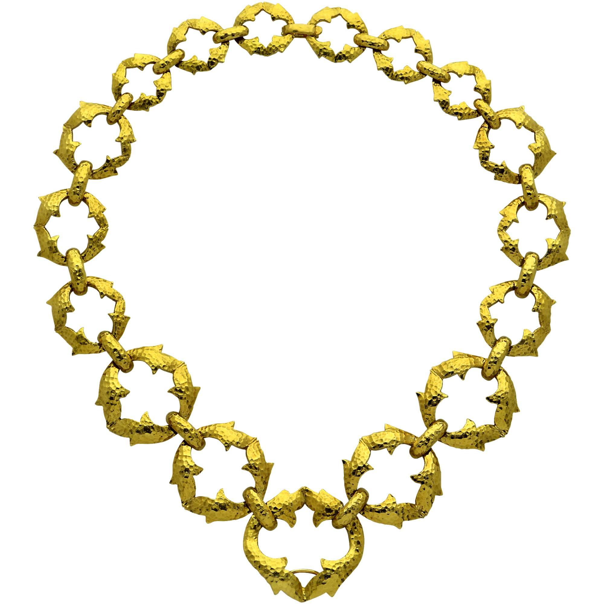 David Webb Thorn Gold Necklace Bracelet Set