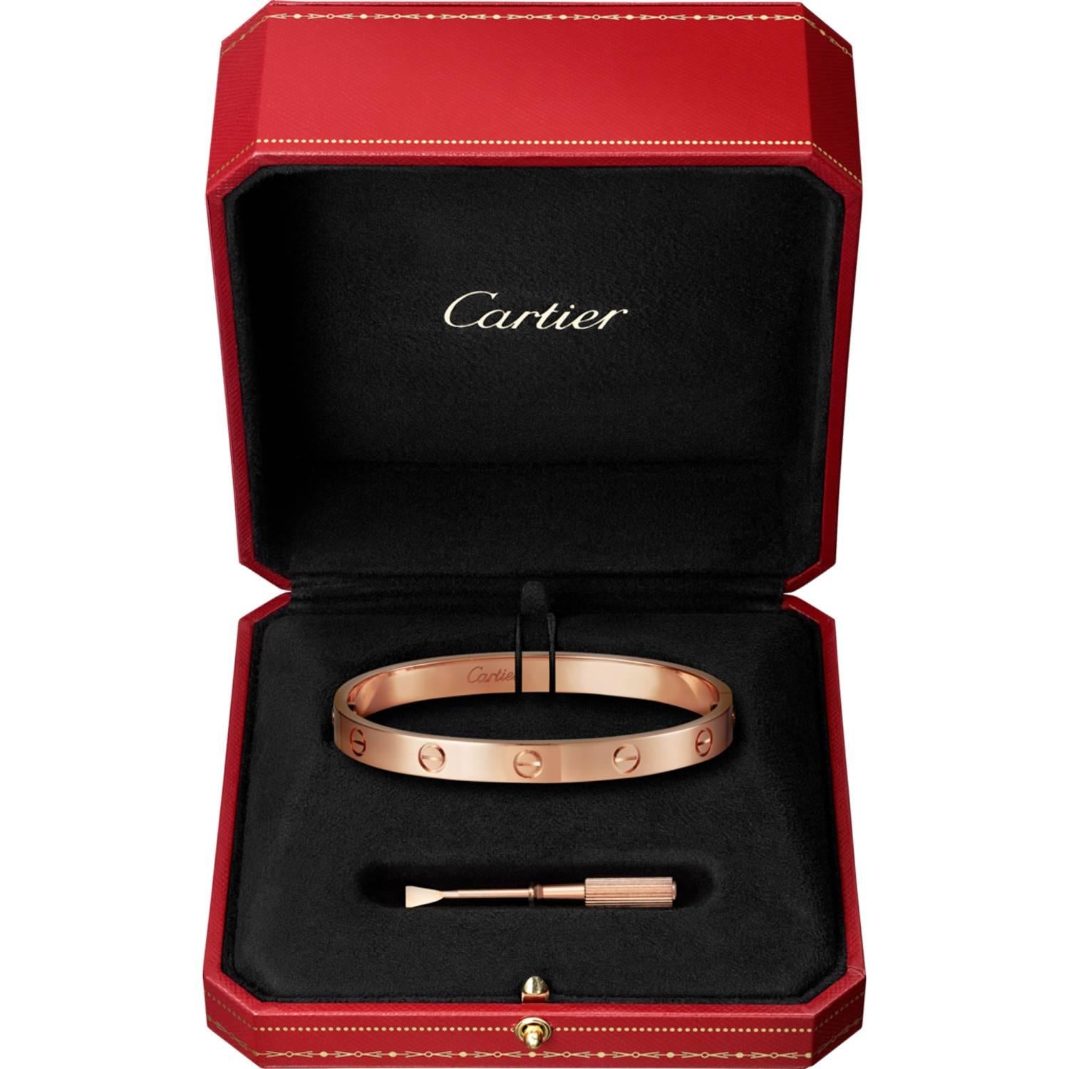 Cartier 18 Karat Rose Gold Love Bangle In Excellent Condition In Miami, FL