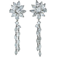 13 Carat Diamond Platinum Stud and Dangle Earrings 1