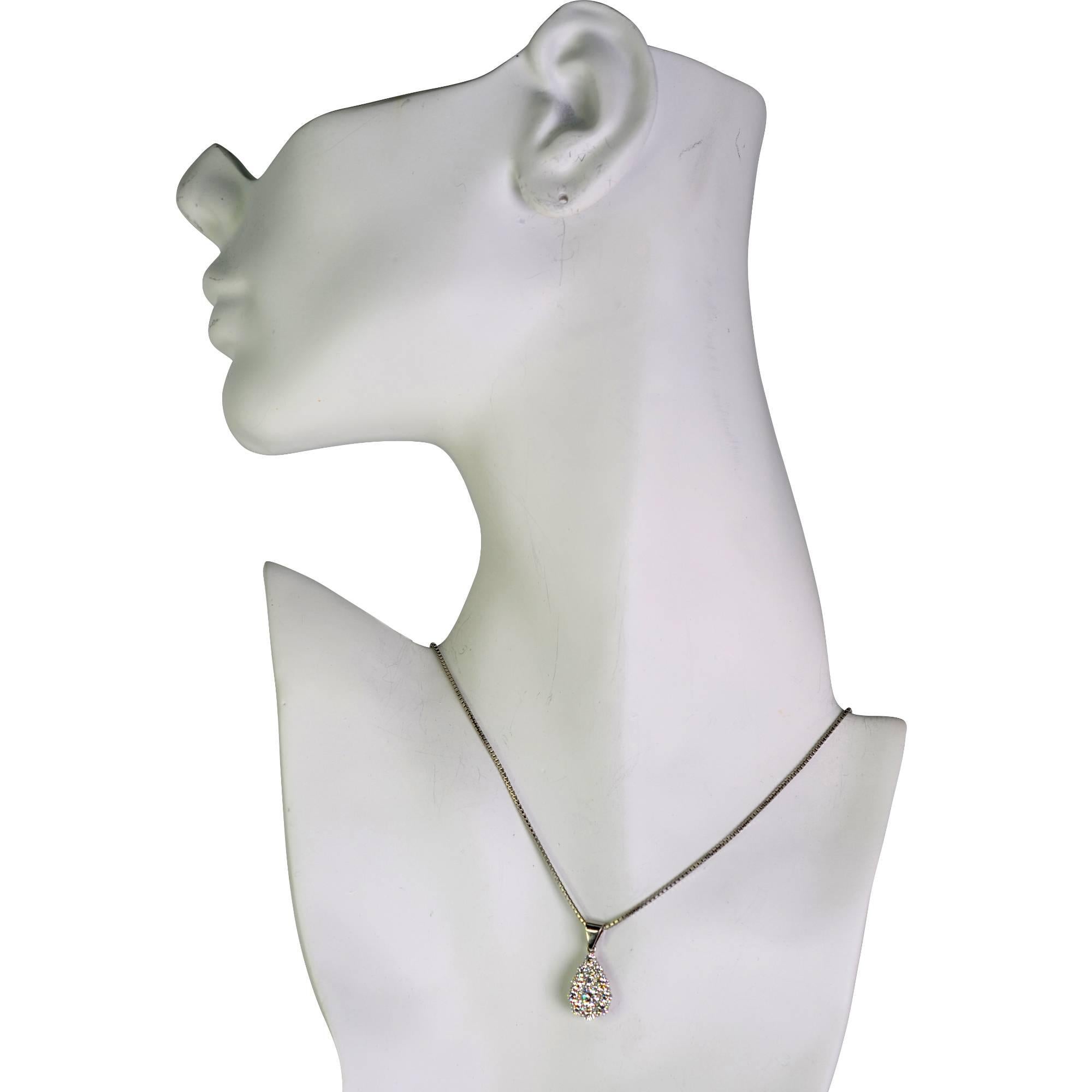 Modern Platinum 2 Carat Diamond Pendant and Necklace