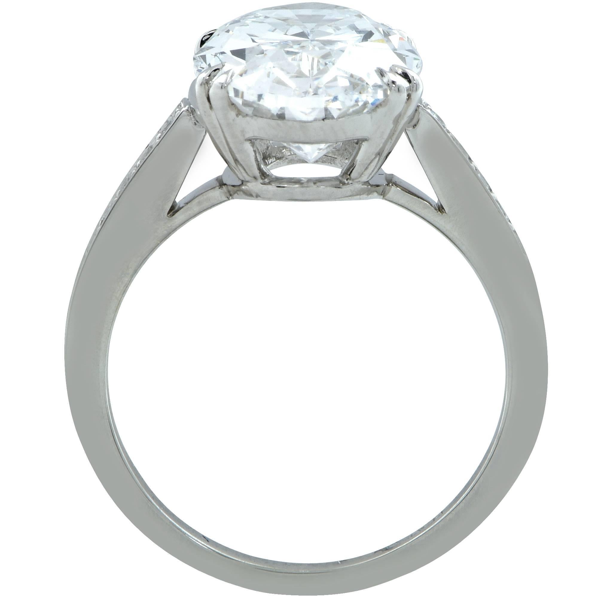 Modern Vivid Diamonds GIA Graded 6.15 Carat Oval Cut Diamond Engagement Ring