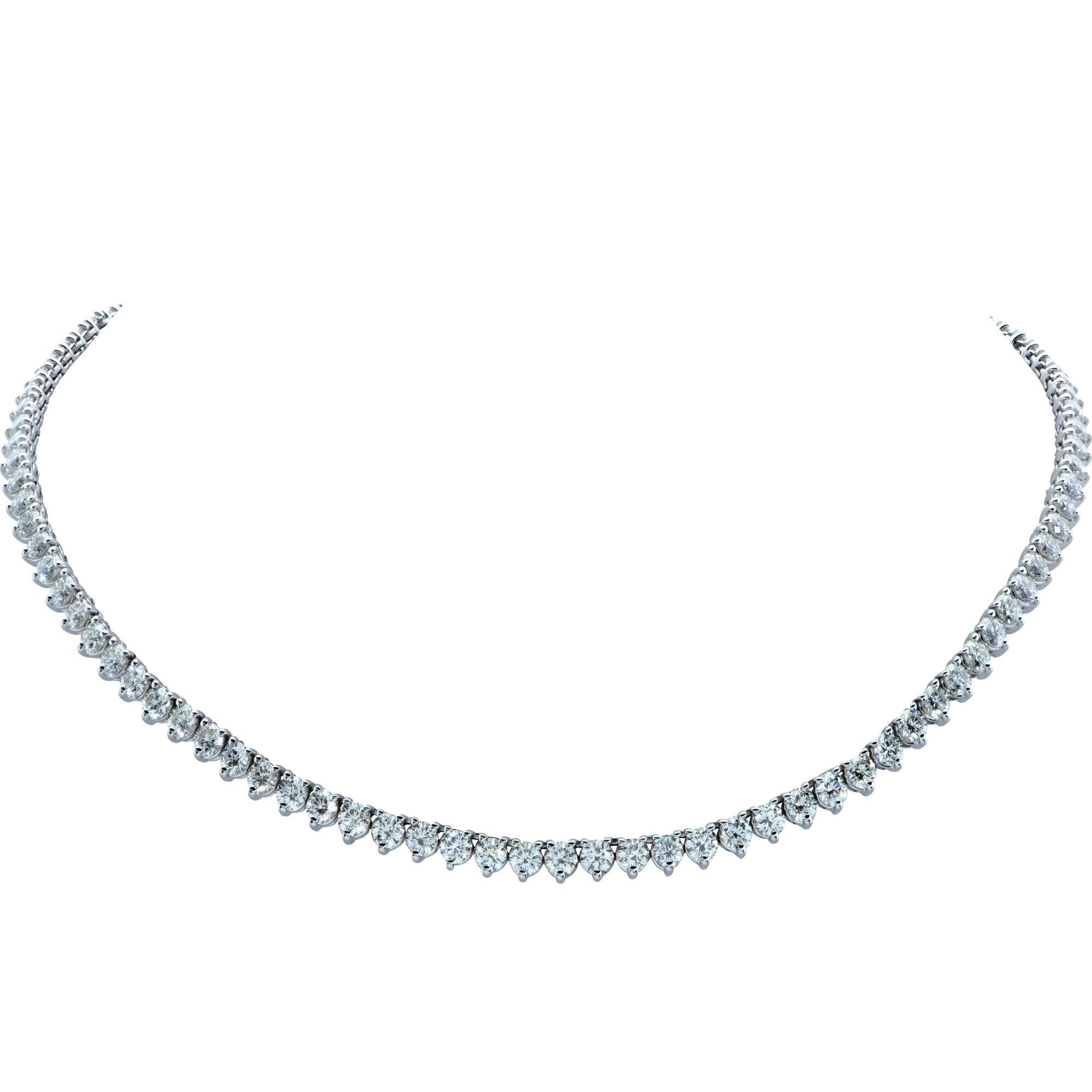 Women's 36 Carat Total Weight Platinum Diamond Double Necklace
