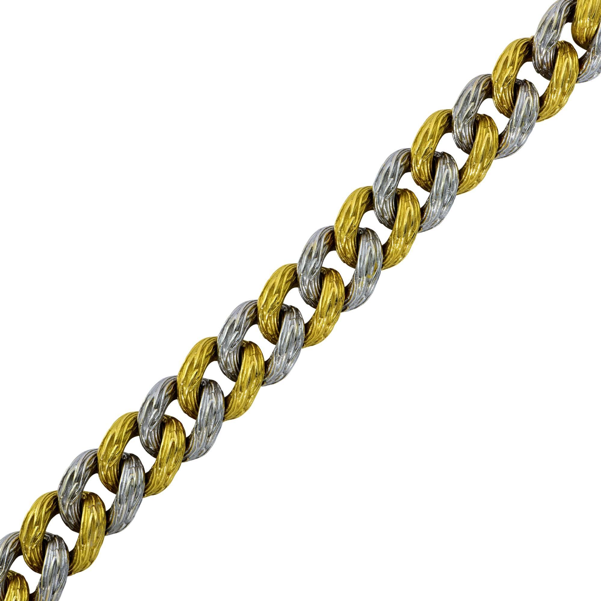 Modern Van Cleef & Arpels 18 Karat Two-Toned Gold Textured Bracelet