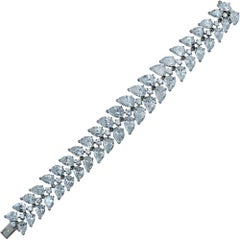40 Carat Pear Shape Diamond Tennis Bracelet