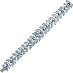  40 Carat Pear Shape Diamond Tennis Bracelet