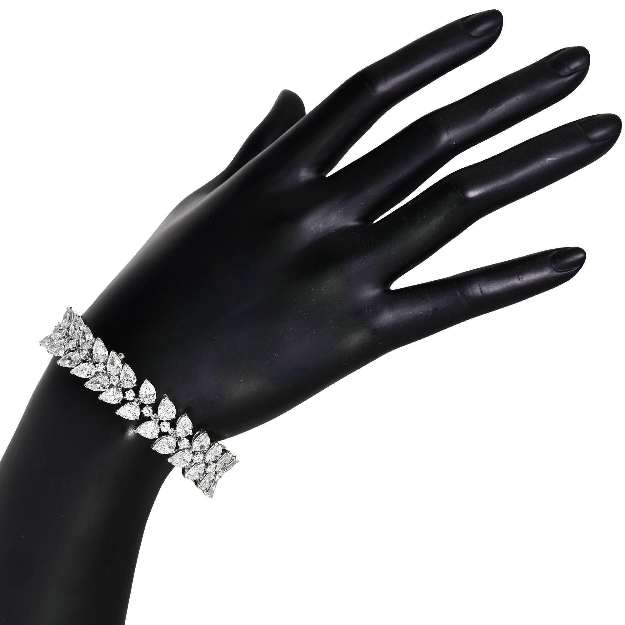 pear shaped diamond tennis bracelet