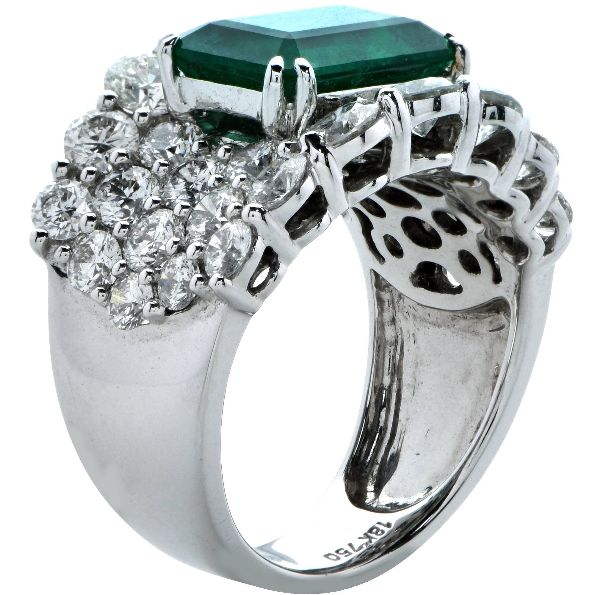 8 Carat Emerald and Diamond Ring at 1stDibs | 8 carat emerald ring, 8 ...