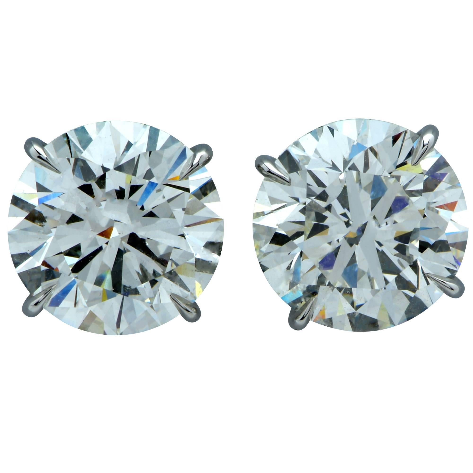  GIA Graded 8.32 Carat Diamond Stud Platinum Handmade Earrings