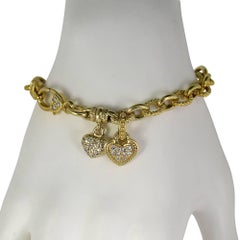 Judith Ripka Diamond 18 Karat Yellow Gold Charm Bracelet