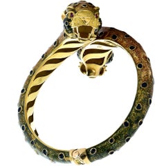 Carlos Ramon Leopard Enamel and Ruby Bracelet