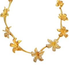Angela Cummings  Diamond Gold Blossom Necklace