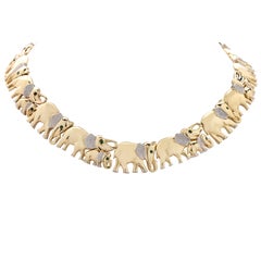 Yellow Gold Elephant Necklace