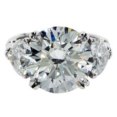 Gorgeous 6.62 Carat GIA Cert H SI1 Diamond Platinum Ring