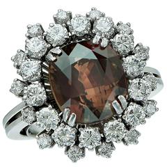 6.53 Carat GIA Cert Alexandrite Diamond Gold Ring